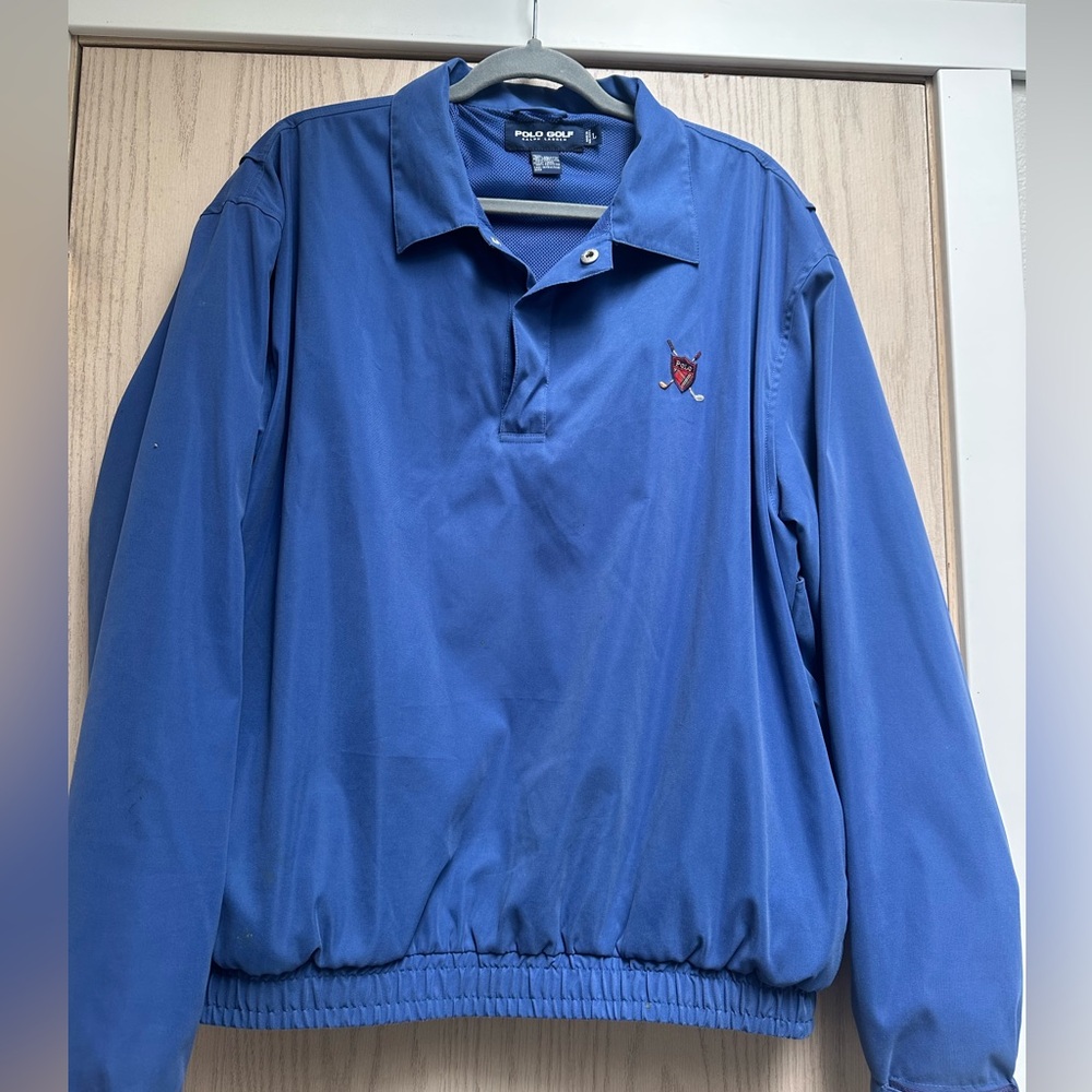 Vintage Polo Golf Ralph Lauren Jacket Pullover Logo Outdoor 90’s Blue Large